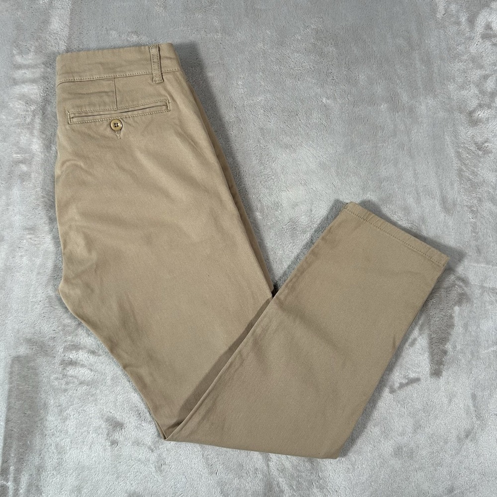 Ash & Erie Chino Pants Mens 29x28 Washed Khaki Beige Stretch Casual Travel Golf